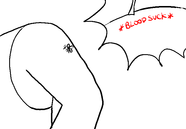 cartoon mosquito sucking blood