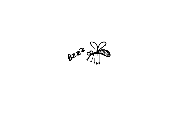 cartoon mosquito bobs up and down