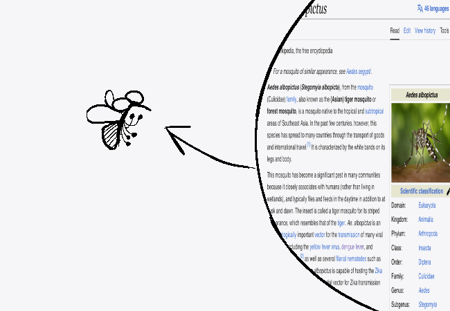 cartoon mosquito bobbing up and down